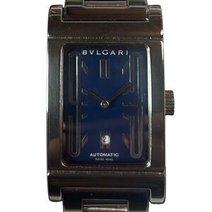 BVLGARI Rettangolo Navy Blue Dial Automatic Stainless Steel Watch RT45S L3015